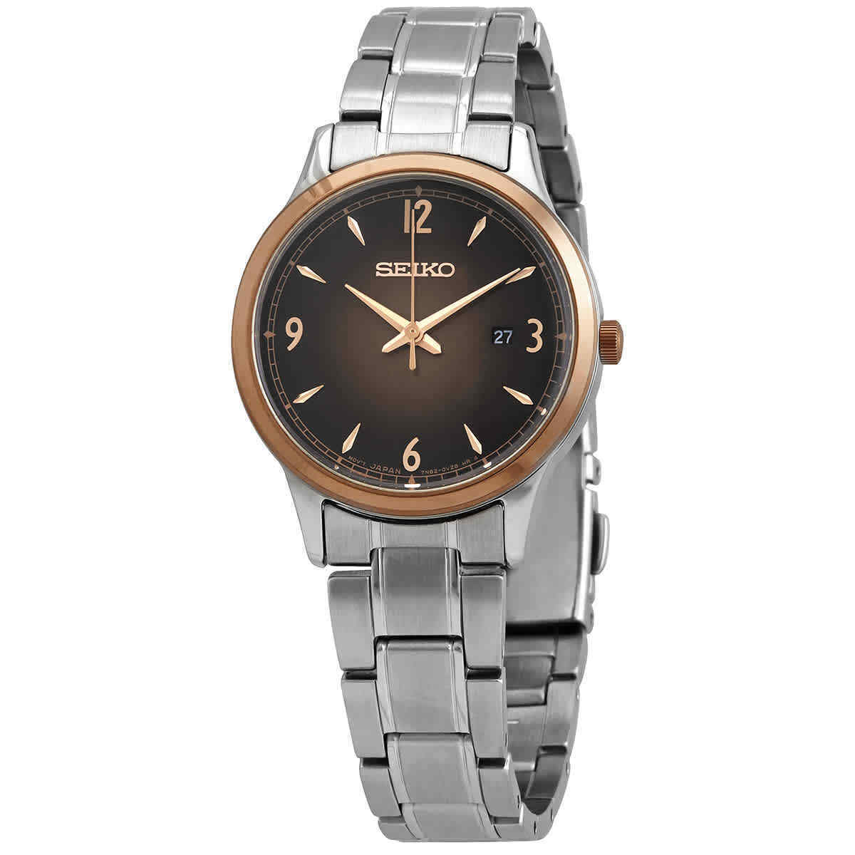 Seiko Essential Classic Stainless Steel Ladies Bronze Watch SXDH02 Bra –  UproMax