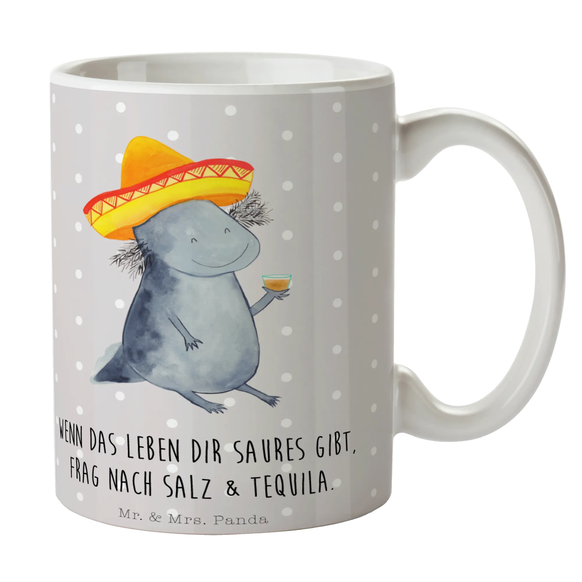 Tasse Axolotl Tequila - Geschenk Keramiktasse Becher Molch Kaffeetassen Mexiko