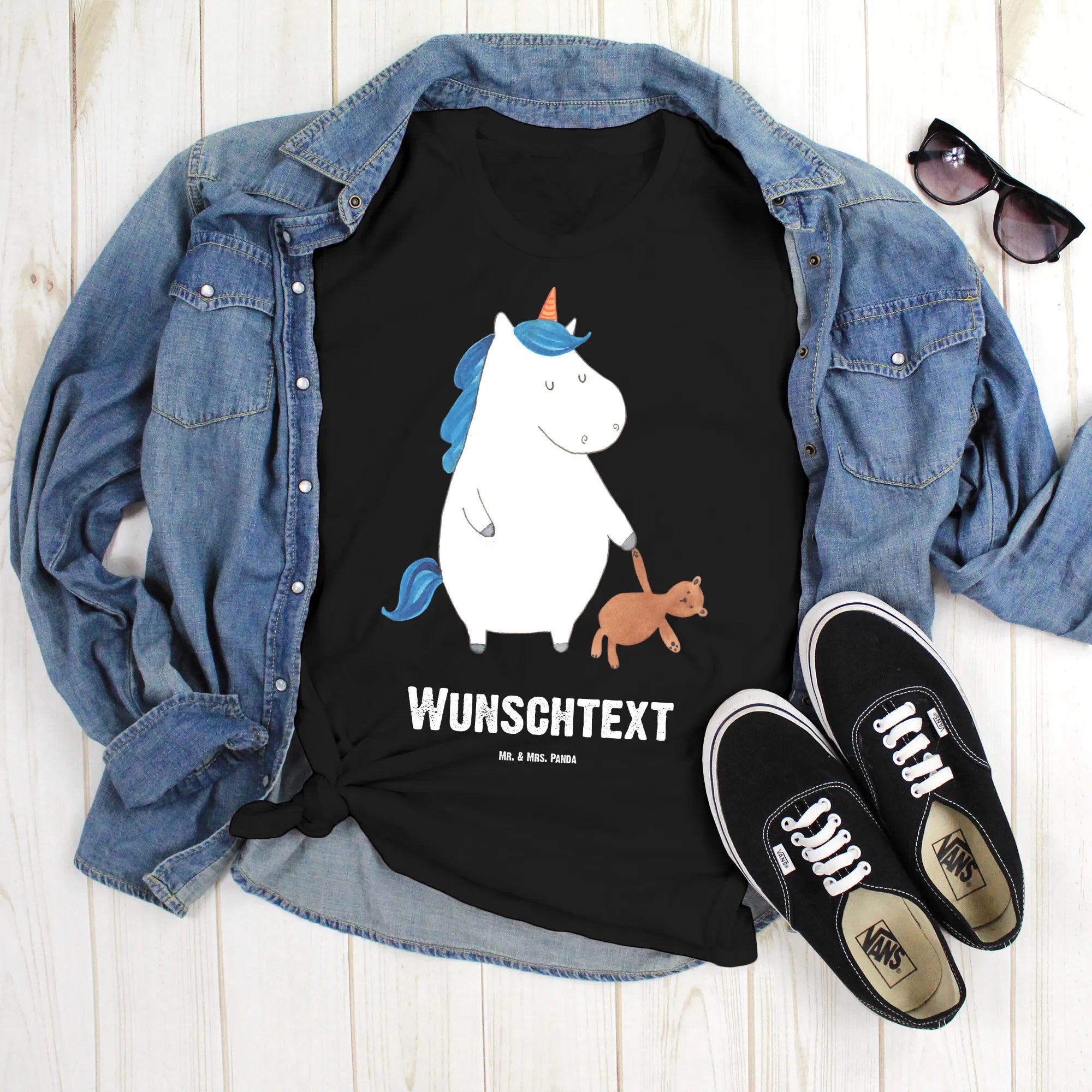 Personalisiertes T-Shirt Einhorn Teddy - Personalisierte Geschenke