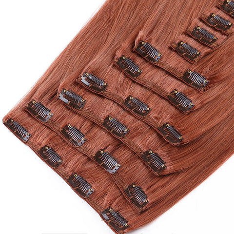 Clip In Hair Extensions 100 Remy Hair Straight 33 Auburn Hair Factory Shop Uk