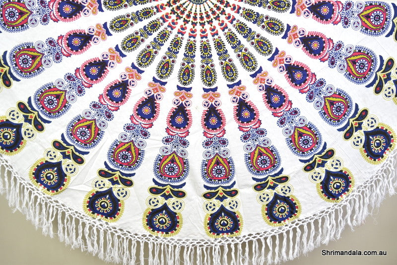 Harmony Navy Mandala Beach Round Throw