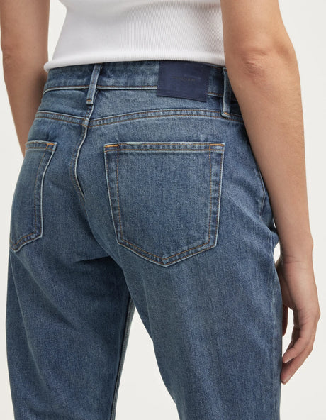Girlfriend style jeans in a mid blue wash