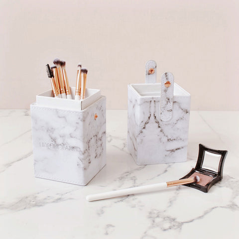 brush pot holder organise your vanity table marble