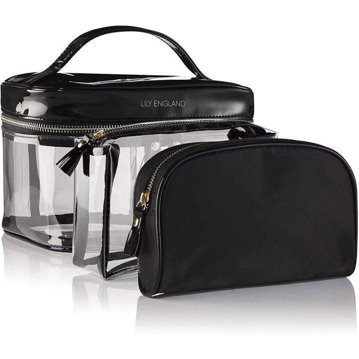 black travel makeup bag