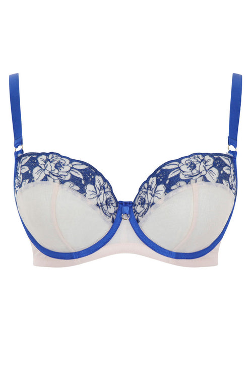 Panache Rosa Balcony Bra - Cobalt / Lattee