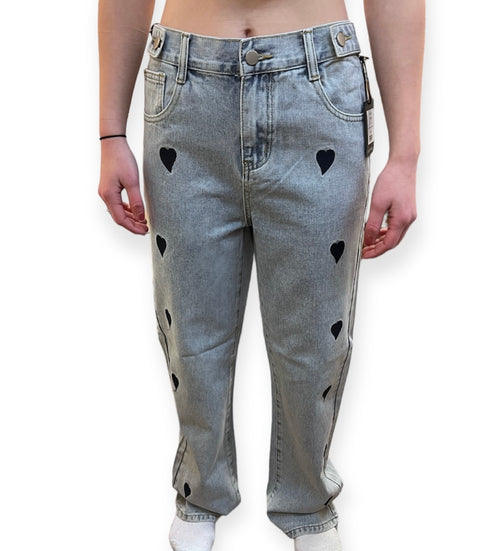 Blue Hearts Denim Pull On Pants