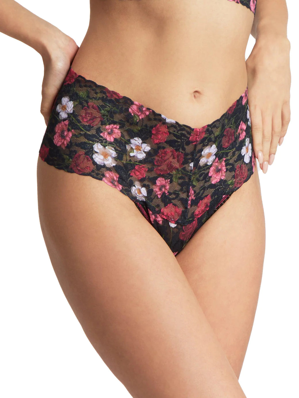 Hanky Panky Printed Retro Lace Thong – Sheer Essentials Lingerie