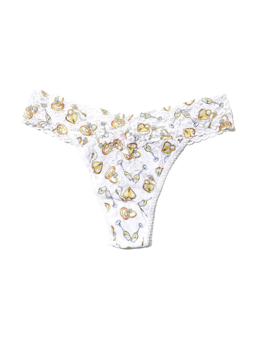 Hanky Panky Printed Signature Lace Thong - Forever Gold