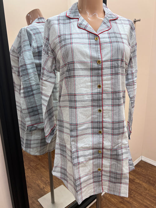 Long Sleeve Flannel Nightshirt