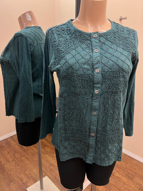 Parsley & Sage Naomi Cotton Button Front Blouse