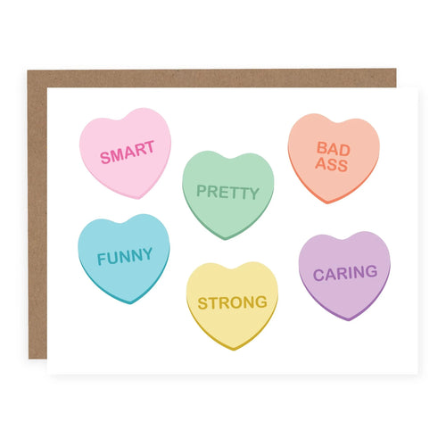 CANDY HEART COMPLIMENTS CARD