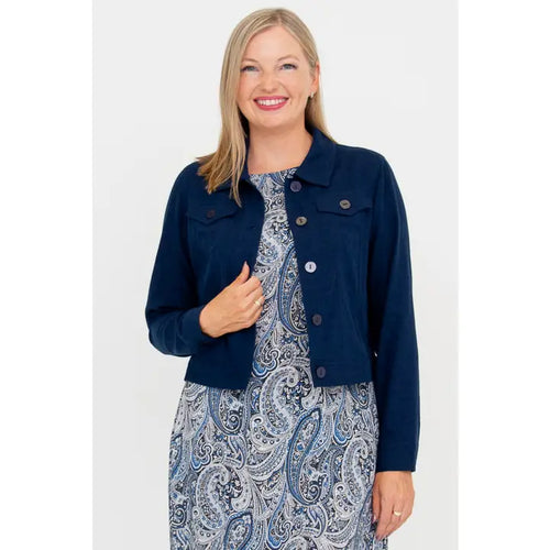 Colleen Linen Jacket - Indigo