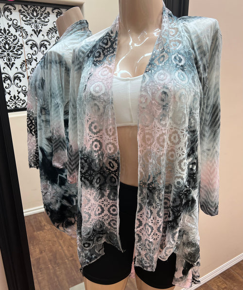 Printed Pastel Kimono Topper