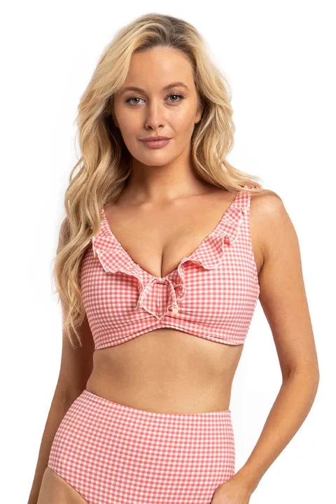 Gidget E/F Frill Minimiser Bikini Top - Size 8