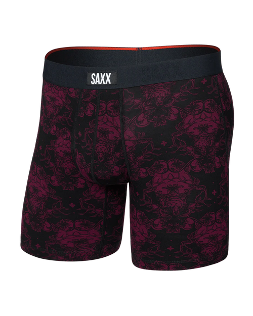 Saxx Vibe Xtra Soft Boxer Brief - Bear Brocade-Maroon