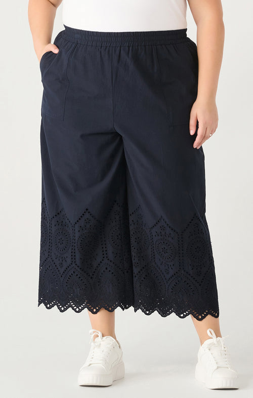 Dex Plus High Waisted Eyelet Pull On Pants