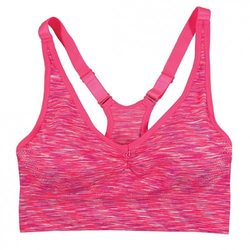 Coobie Seamless V-Neck With Lace Bra, Full Size, Hot Pink 