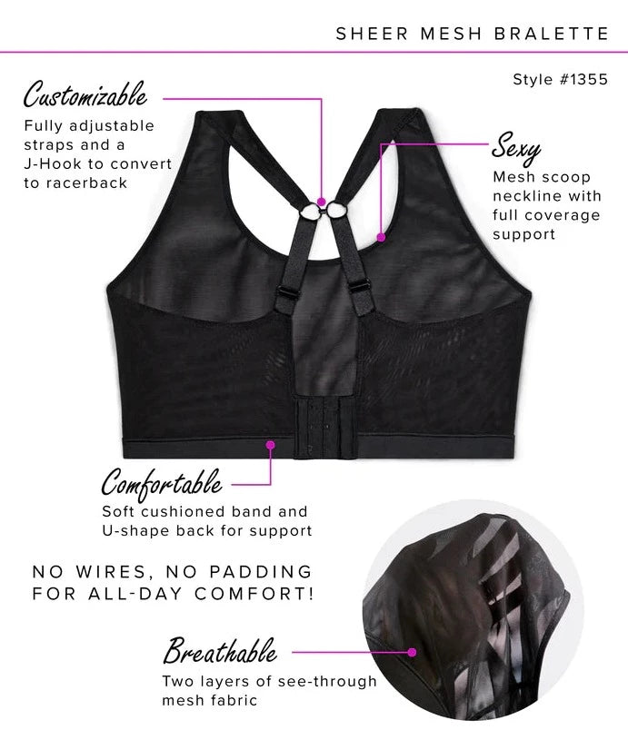 Sheer Mesh Bralette - Black – Sheer Essentials Lingerie & Swimwear
