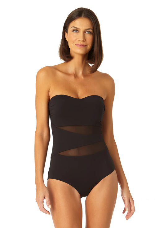 Meshing Around Strapless Swimsuit