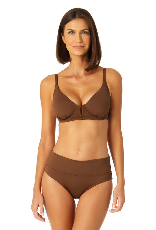 Live In Color V-Wire Bikini Top - Brown