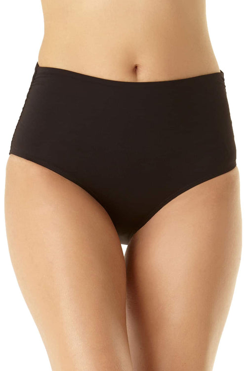 Convertible Hi Waist Shirred Bottom - Black