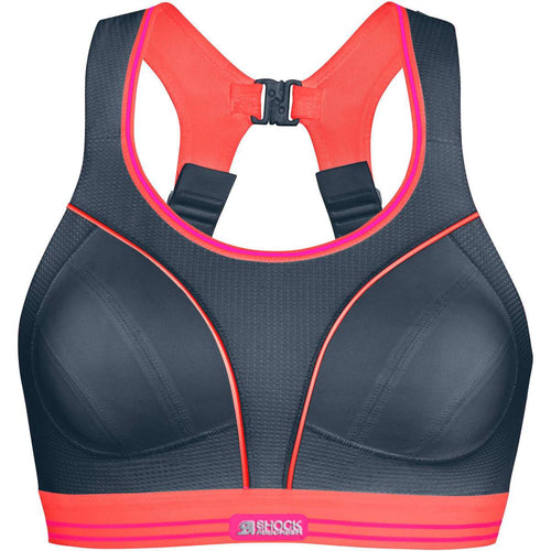 Ultimate Run Bra - Slate/ Pink