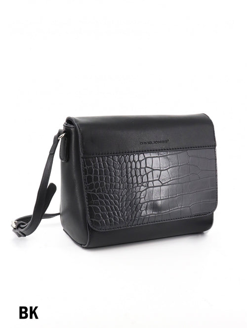 Snake Skin Flap Cross Body Square Satchel