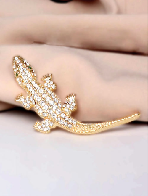 GOLD LIZARD BROOCH