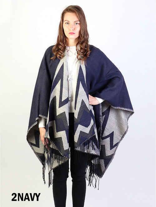 Chevron Design Shawl w/ Fringe