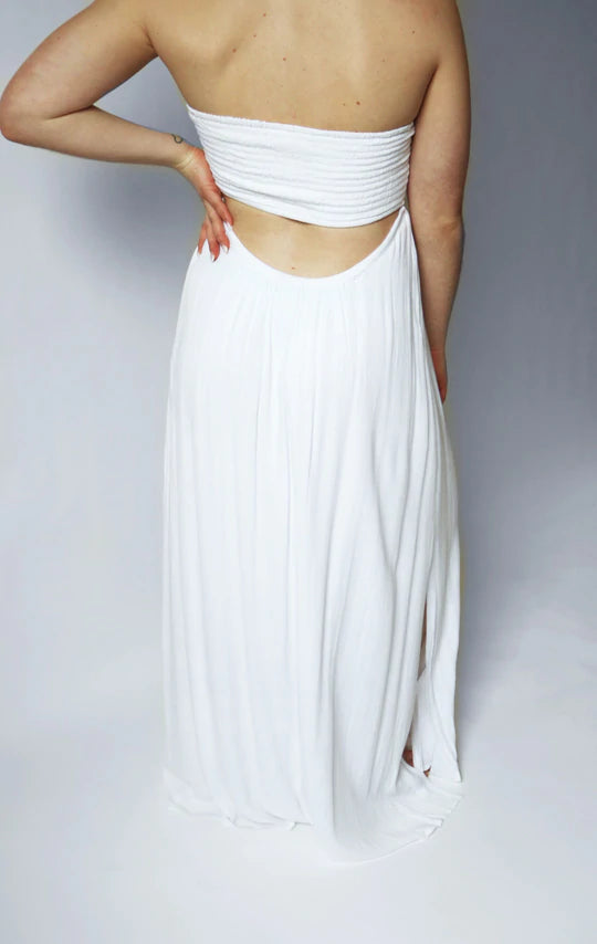 Bandeau Sheer Woven Maxi Dress