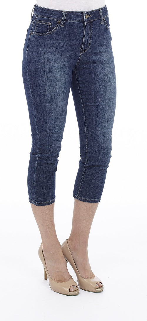 HIGH RISE Stretch Denim Capri