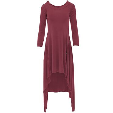 Long Sleeve Hi Lo Raglan Dress