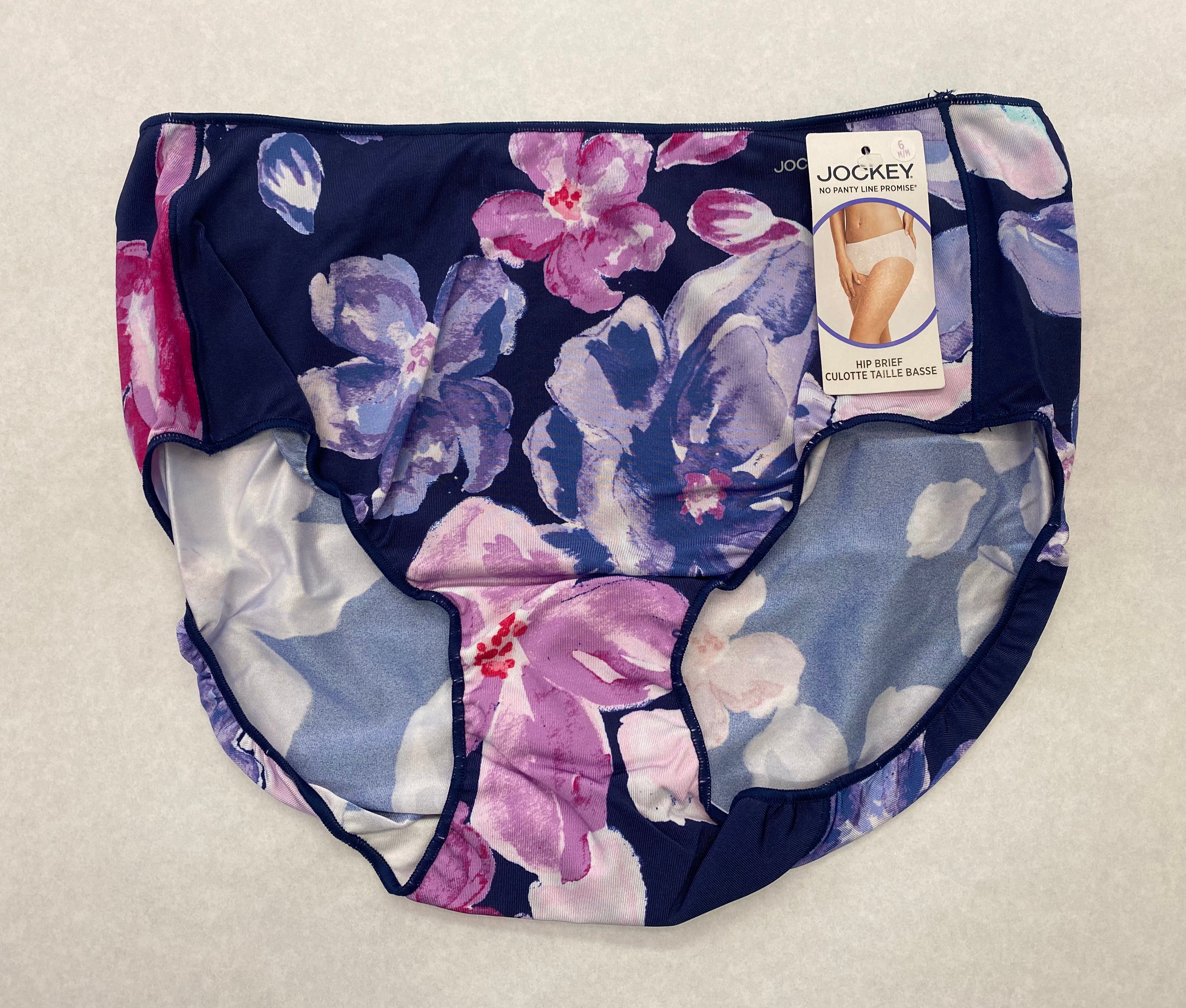 Jockey No Panty Line Promise Hip Brief - Floral -Size 5 – Sheer