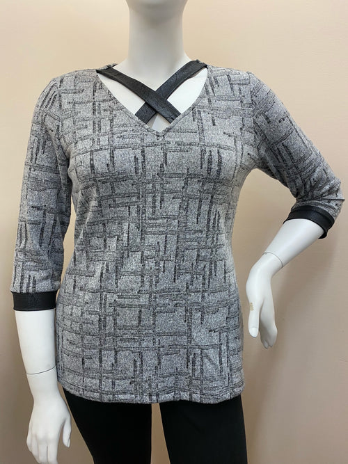 Grey 3/4 Sleeve Top