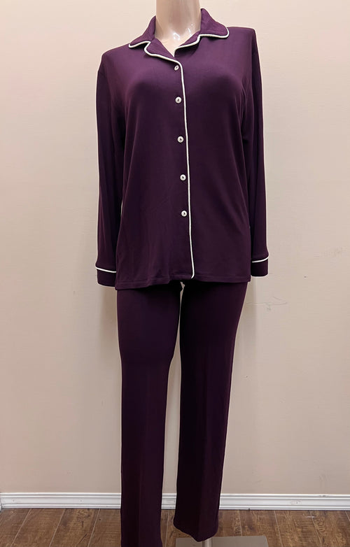 🇨🇦 Najerika Pj Set - Aubergine - Size Small