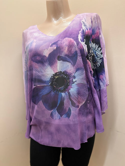 Printed Chiffon Blouse - Size Medium