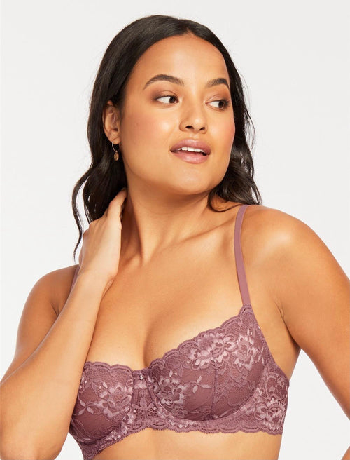 Flirt Demi Lace Bra - Mauve Mist