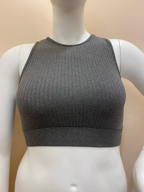 RIB TEXCO – Crop Tank Top - Charcoal