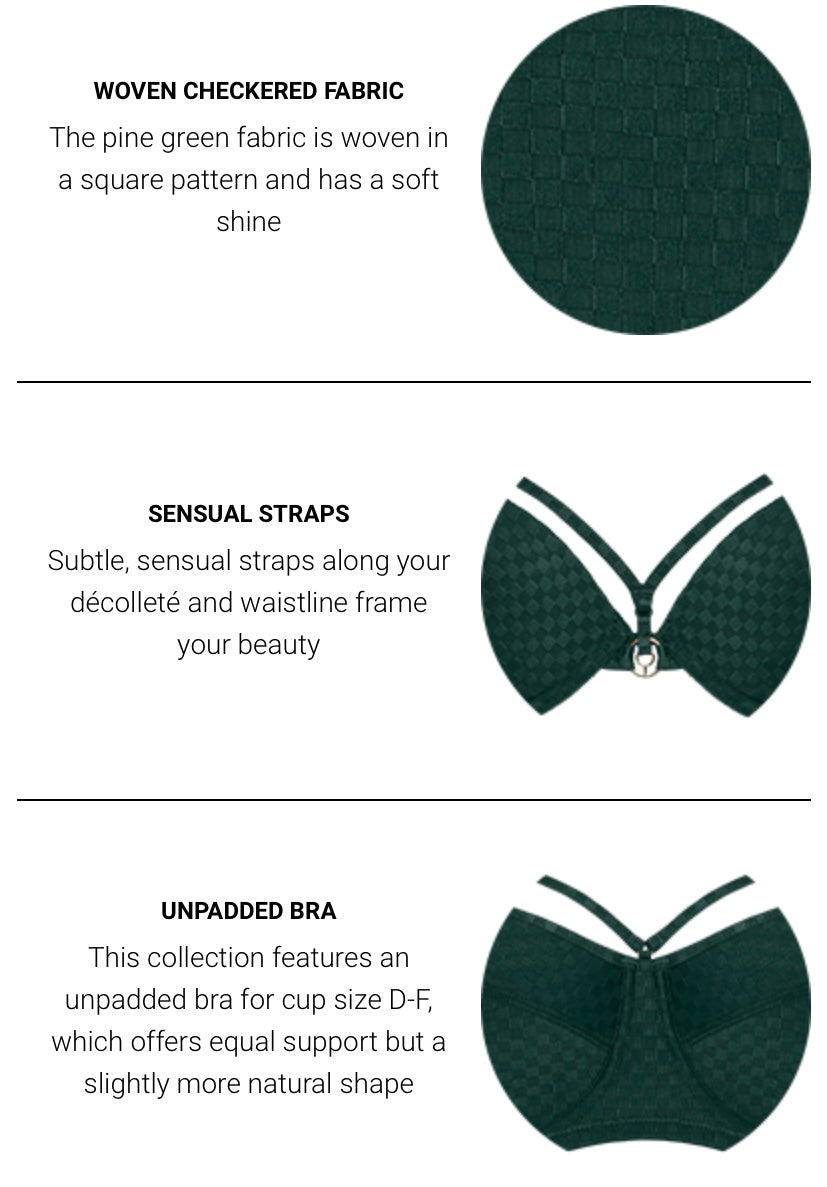 Marlies Space Odyssey Balcony Bra - Checkered Pine Green – Sheer Essentials  Lingerie & Swimwear