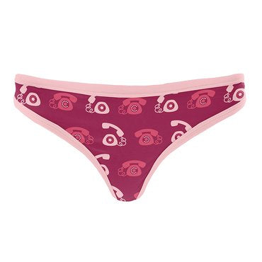 Women's Print Classic Thong - Berry Telephone