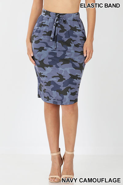 Camo Tulip Hem Skirt