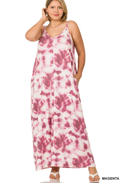 Soft Terry Tie Dye V-Neck Cami Maxi Dress – Sheer Essentials Lingerie &  Swimwear