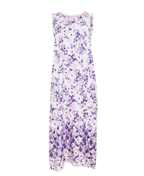 Vivien Border Floral Print Long Gown - Size 2 X