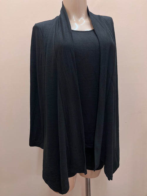 Papa Cardigan w/ Built-In Top - Black