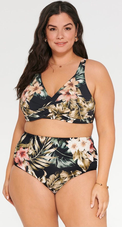 Floral High-Waist Bikini Bottom - Size 3 X