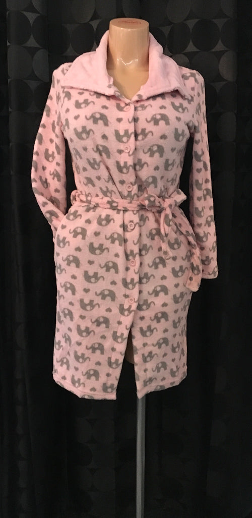 Elephant Button Down Robe - Size Large