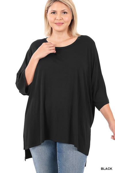 Luxe Rayon Dolman Half Sleeve Round Neck Top – Sheer Essentials