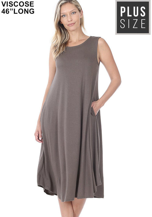 Round Neck Dress - Grey