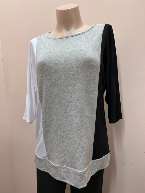 Modern Dressing 3/4 Sleeve Crew Neck Top - Petite