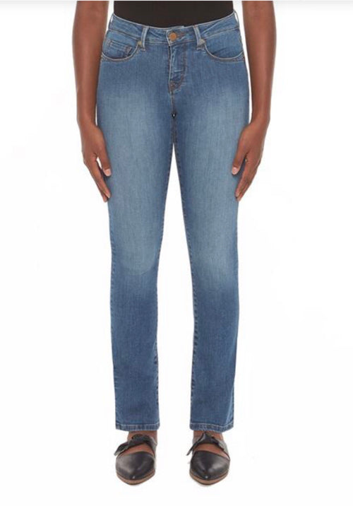 Kristine Mid-Rise Cigarette Jeans - Stone Blue